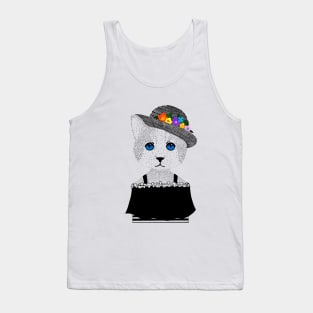 The Staring Cat & The Straw Hat Tank Top